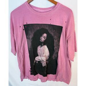 HER RnB Artist Graphic Tee XL Mauve Pink Washed Distressed Streetwear Shirt